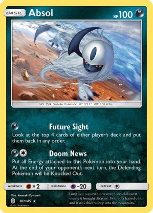 'Pokemon - 'Absol 081/145  - Holofoil SM  Guardians Rising - Holo Rare