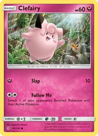 'Pokemon - 'Clefairy 088/145  SM  Guardians Rising - Common