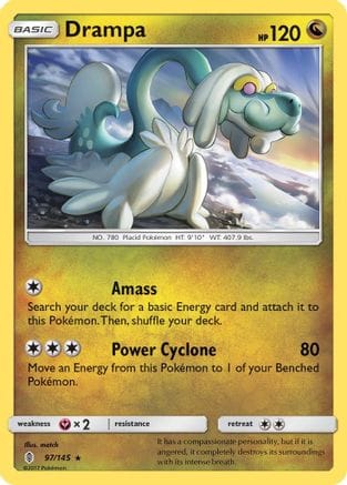 'Pokemon - 'Drampa 097/145  - Holofoil SM  Guardians Rising - Holo Rare