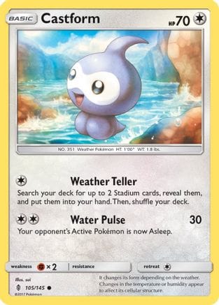 'Pokemon - 'Castform 105/145  SM  Guardians Rising - Common