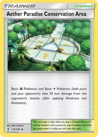 'Pokemon - 'Aether Paradise Conservation Area 116/145  SM  Guardians Rising - Uncommon