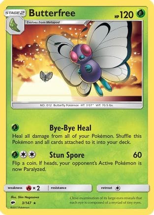 'Pokemon - 'Butterfree 003/147  SM  Burning Shadows - Rare