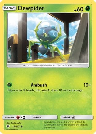 'Pokemon - 'Dewpider 014/147  SM  Burning Shadows - Common