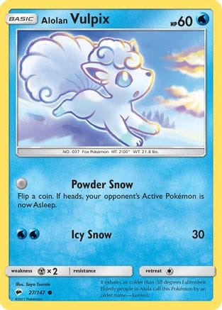 'Pokemon - 'Alolan Vulpix 027/147  SM  Burning Shadows - Common