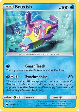 'Pokemon - 'Bruxish 038  SM  Burning Shadows - Rare
