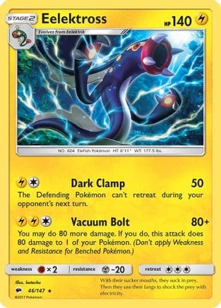 'Pokemon - 'Eelektross 046/147  SM  Burning Shadows - Rare