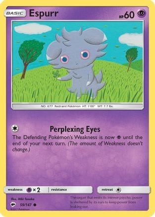 'Pokemon - 'Espurr 059/147  SM  Burning Shadows - Common