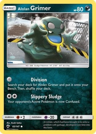 'Pokemon - 'Alolan Grimer 083/147  SM  Burning Shadows - Common