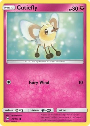 'Pokemon - 'Cutiefly 095/147  SM  Burning Shadows - Common