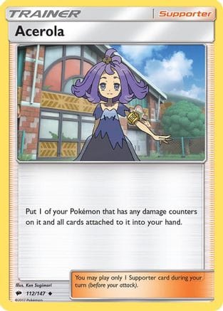 'Pokemon - 'Acerola 112/147  SM  Burning Shadows - Uncommon