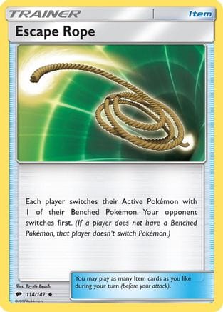 'Pokemon - 'Escape Rope 114/147  SM  Burning Shadows - Uncommon