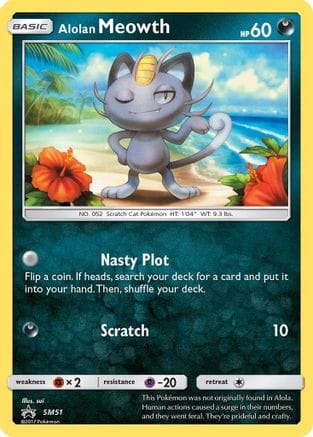 'Pokemon - 'Alolan Meowth SM51  - Holofoil SM Promos - Promo