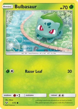 'Pokemon - 'Bulbasaur 001/73  Shining Legends - Common