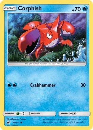 'Pokemon - 'Corphish 024  - Reverse Holofoil SM  Crimson Invasion - Common