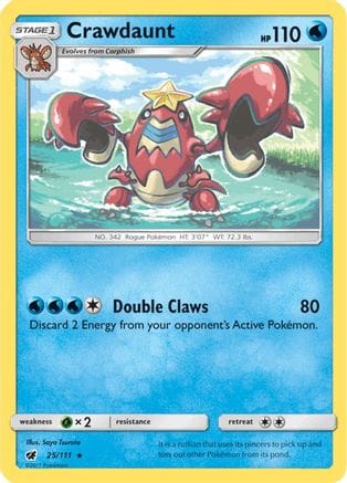 'Pokemon - 'Crawdaunt 025  SM  Crimson Invasion - Rare