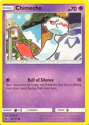 'Pokemon - 'Chimecho 043/111  SM  Crimson Invasion - Common