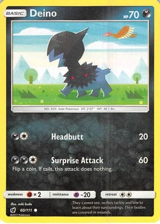 'Pokemon - 'Deino 060/111  SM  Crimson Invasion - Common