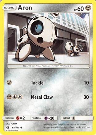 'Pokemon - 'Aron 065/111  SM  Crimson Invasion - Common