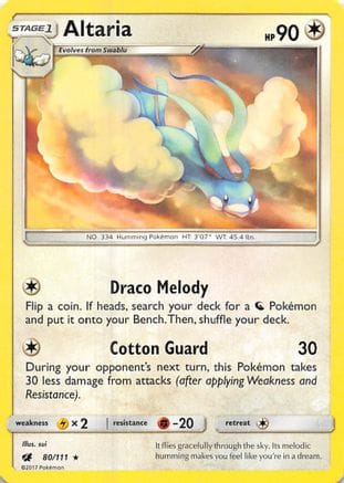 'Pokemon - 'Altaria 080/111  SM  Crimson Invasion - Rare