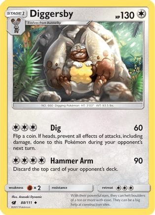 'Pokemon - 'Diggersby 088  SM  Crimson Invasion - Uncommon