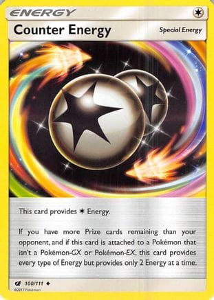 'Pokemon - 'Counter Energy 100/111  - Reverse Holofoil SM  Crimson Invasion - Uncommon