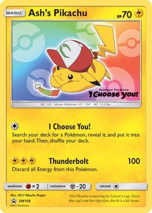 'Pokemon - 'Ash's Pikachu SM108  SM Promos - Promo