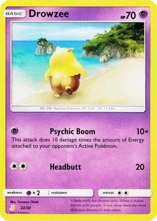 'Pokemon - 'Drowzee 022  SM Trainer Kit Lycanroc & Alolan Raichu - Common