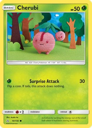 'Pokemon - 'Cherubi 010/156  - Reverse Holofoil SM  Ultra Prism - Common