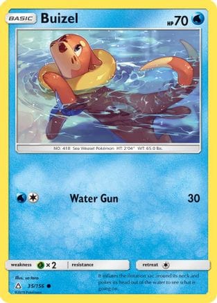 'Pokemon - 'Buizel 035/156  - Reverse Holofoil SM  Ultra Prism - Common