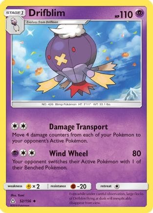 'Pokemon - 'Drifblim 052/156  SM  Ultra Prism - Uncommon