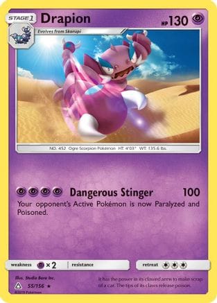 'Pokemon - 'Drapion 055  - Reverse Holofoil SM  Ultra Prism - Rare