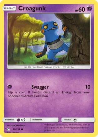 'Pokemon - 'Croagunk 056  - Reverse Holofoil SM  Ultra Prism - Common