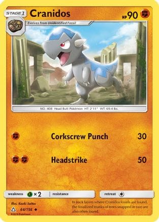 'Pokemon - 'Cranidos 064/156  SM  Ultra Prism - Uncommon