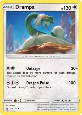 'Pokemon - 'Drampa 117  - Holofoil SM  Ultra Prism - Holo Rare