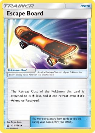 'Pokemon - 'Escape Board 122/156  - Reverse Holofoil SM  Ultra Prism - Uncommon