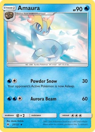 'Pokemon - 'Amaura 027/131  - Reverse Holofoil SM  Forbidden Light - Uncommon