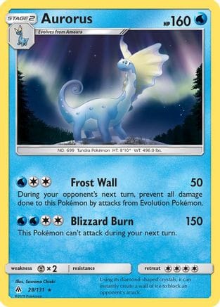 'Pokemon - 'Aurorus 028/131  - Reverse Holofoil SM  Forbidden Light - Holo Rare