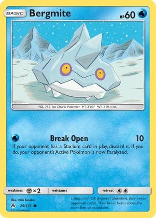 'Pokemon - 'Bergmite 029  - Reverse Holofoil SM  Forbidden Light - Common