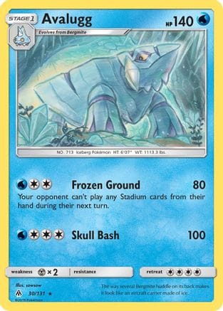 'Pokemon - 'Avalugg 030  - Reverse Holofoil SM  Forbidden Light - Rare