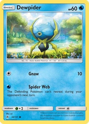 'Pokemon - 'Dewpider 032  - Reverse Holofoil SM  Forbidden Light - Common