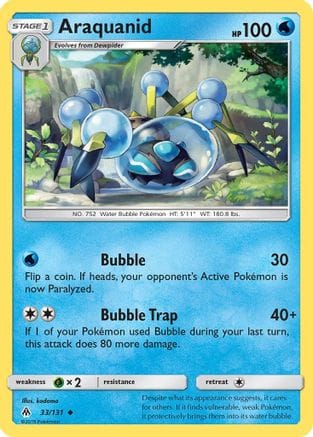 'Pokemon - 'Araquanid 033  - Reverse Holofoil SM  Forbidden Light - Uncommon