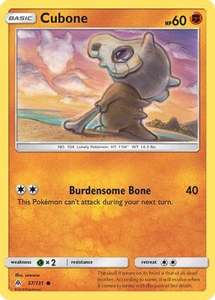 'Pokemon - 'Cubone 057/131  SM  Forbidden Light - Common