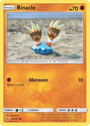 'Pokemon - 'Binacle 066/131  SM  Forbidden Light - Common