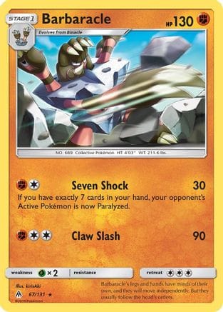 'Pokemon - 'Barbaracle 067  SM  Forbidden Light - Rare