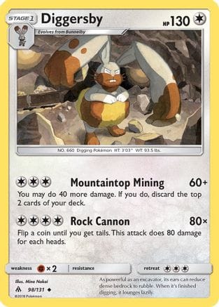 'Pokemon - 'Diggersby 098  SM  Forbidden Light - Uncommon