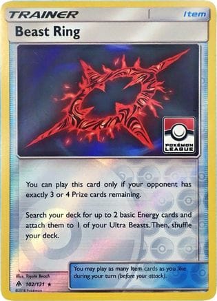 'Pokemon - 'Beast Ring 102/131  - Reverse Holofoil League & Championship Cards - Promo