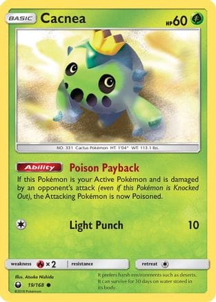 'Pokemon - 'Cacnea 019  SM  Celestial Storm - Common