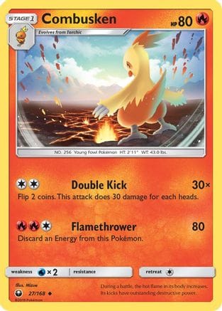 'Pokemon - 'Combusken 027/168  - Reverse Holofoil SM  Celestial Storm - Uncommon