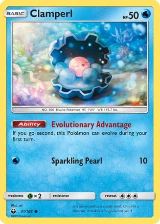 'Pokemon - 'Clamperl 041/168  - Reverse Holofoil SM  Celestial Storm - Common