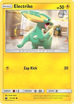'Pokemon - 'Electrike 051  - Reverse Holofoil SM  Celestial Storm - Common